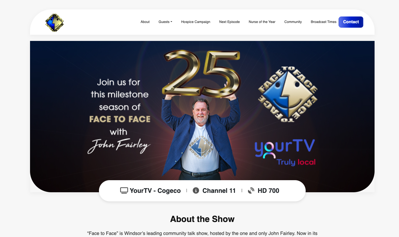 Face-to-Face TV Website preview